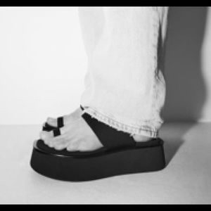 Zara | Shoes | Platform Sandals With Toe Loop | Poshmark